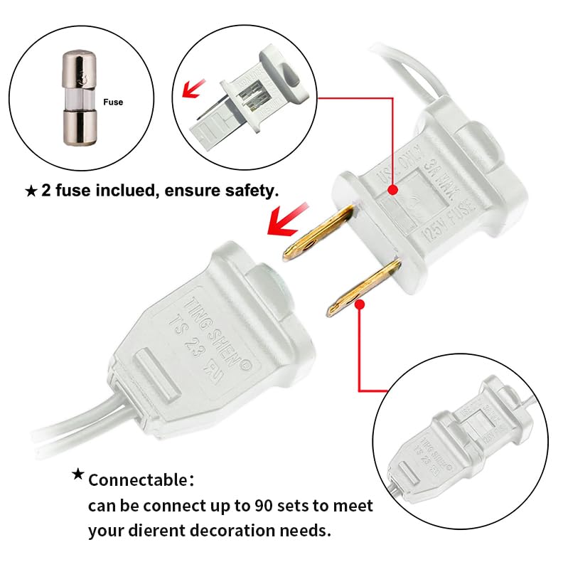 Multi-Sparking Pink Christmas Lights (11 Feet, 35 Count) - Mini Pink Christmas Tree Lights White Wire, Led Christmas Lights For Valentines Day Outdoor Christmas Decorations