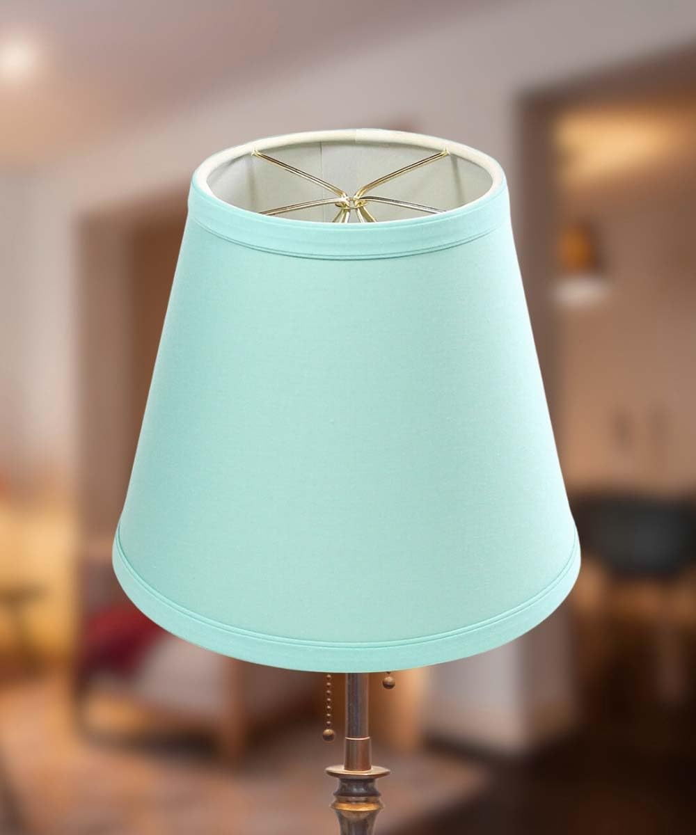 HomeConcept 5x8x7 Empire Linen Edison Clip On Lampshade - Fabric, Island Paradise Blue, Model 050807EHIP