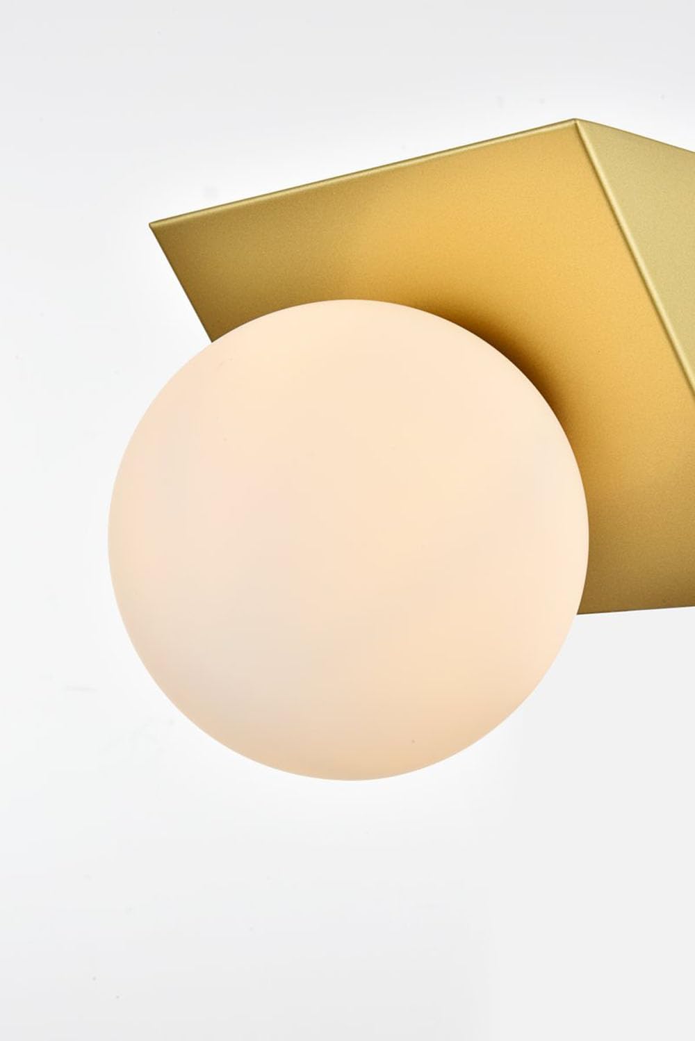 Living District Jillian 1-Light Iron & Glass Bath Sconce in Brass/Frosted White