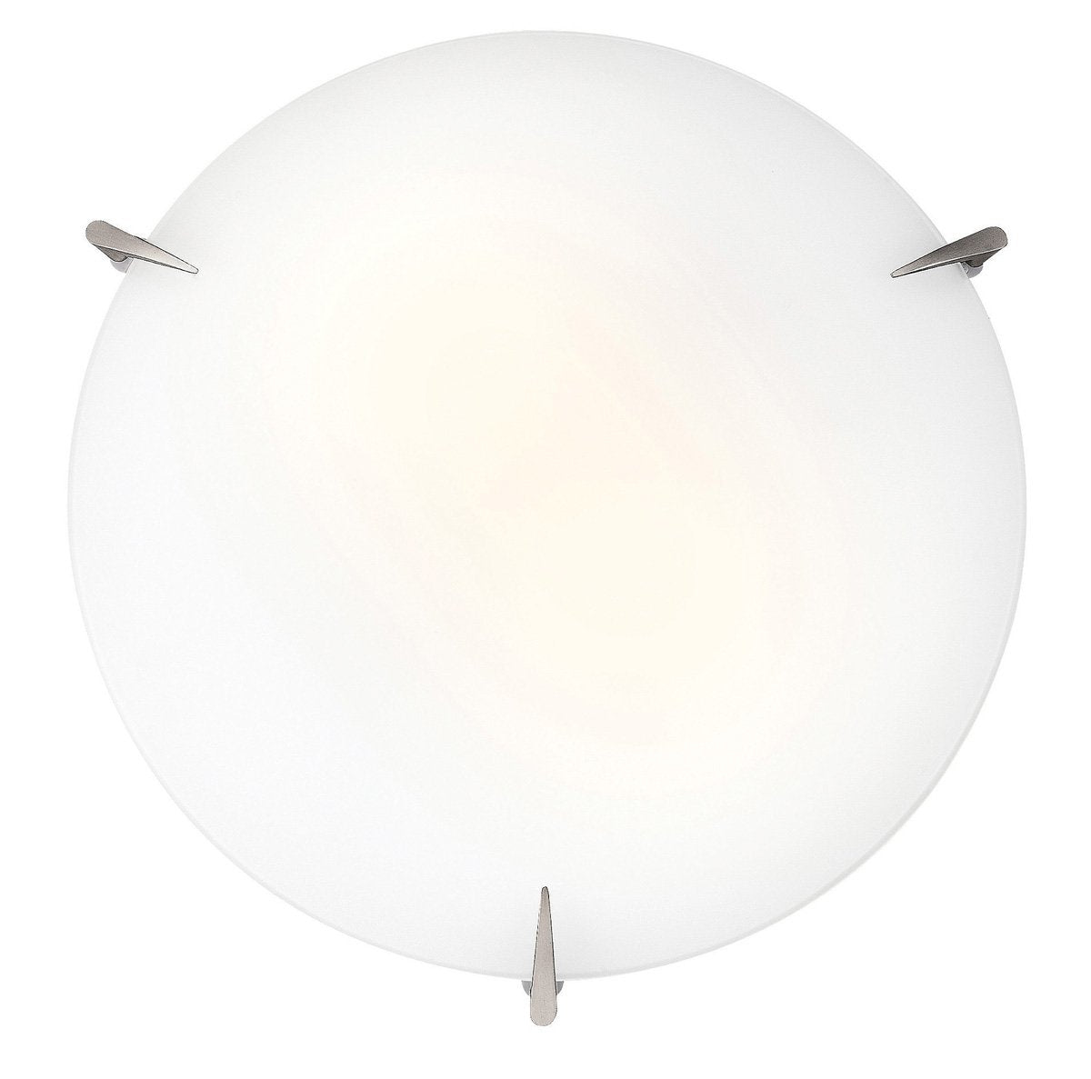 Zenon - 12dia Flush Mount - Brushed Steel Finish - Opal Glass Shade