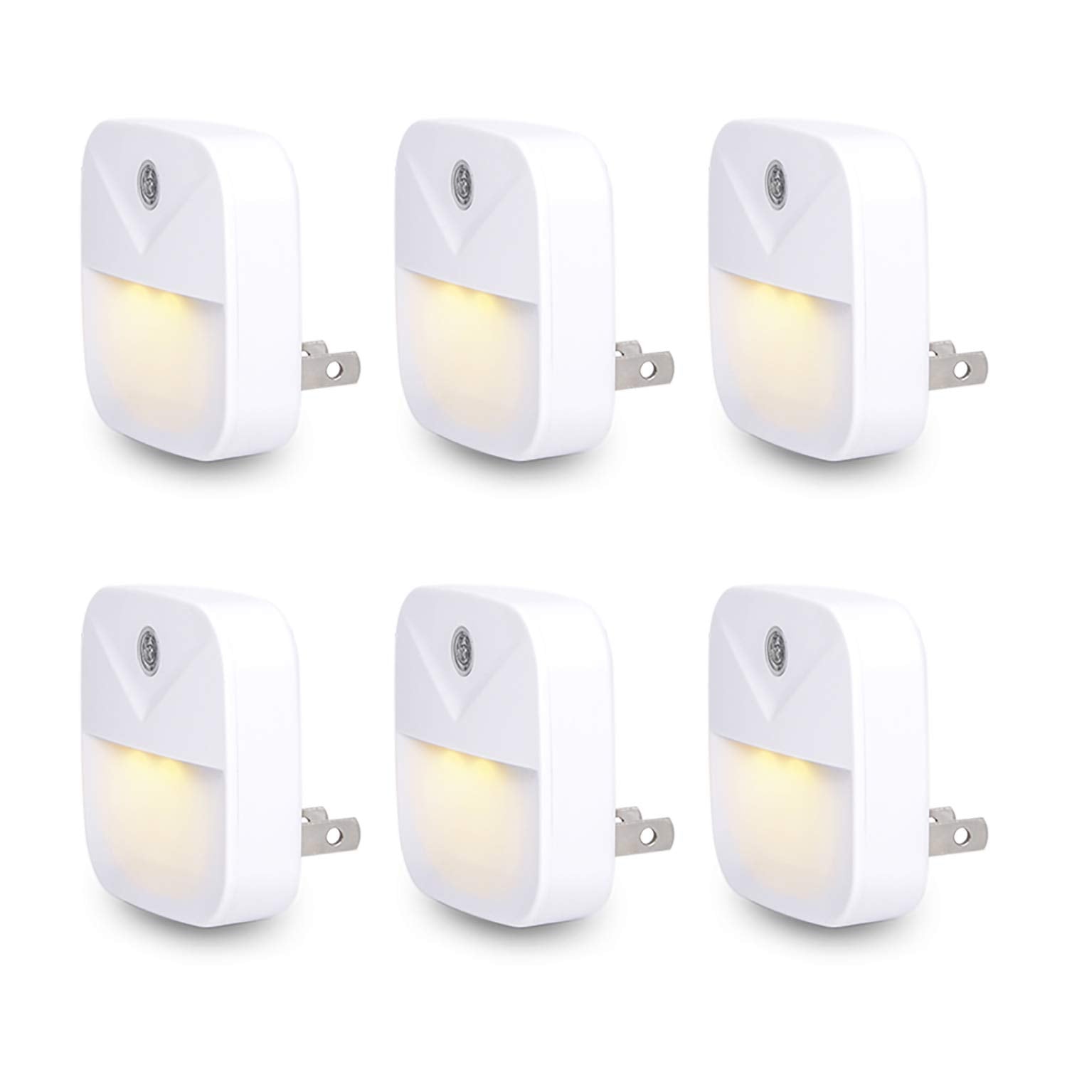 Uigos LED Night Light, Warm White Nightlight, Dusk-to-Dawn Sensor, Bedroom, Bathroom, Kitchen, Hallway, Stairs, Energy Efficient