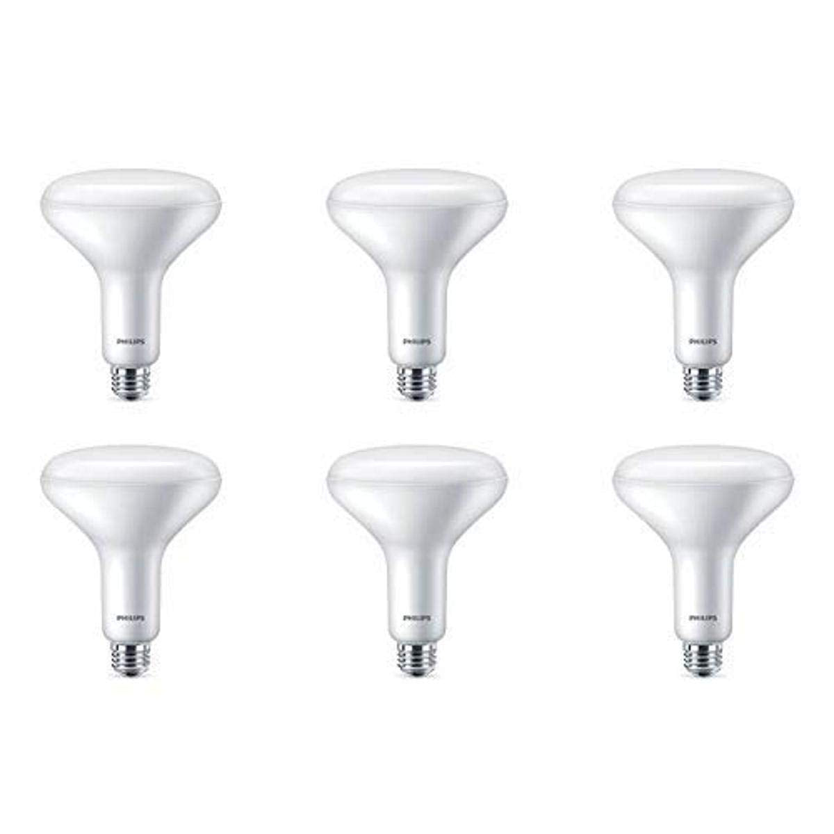Philips LED Dimmable BR40 Light Bulb 800 Lumen 5000K E26 Base 6-Pack Daylight