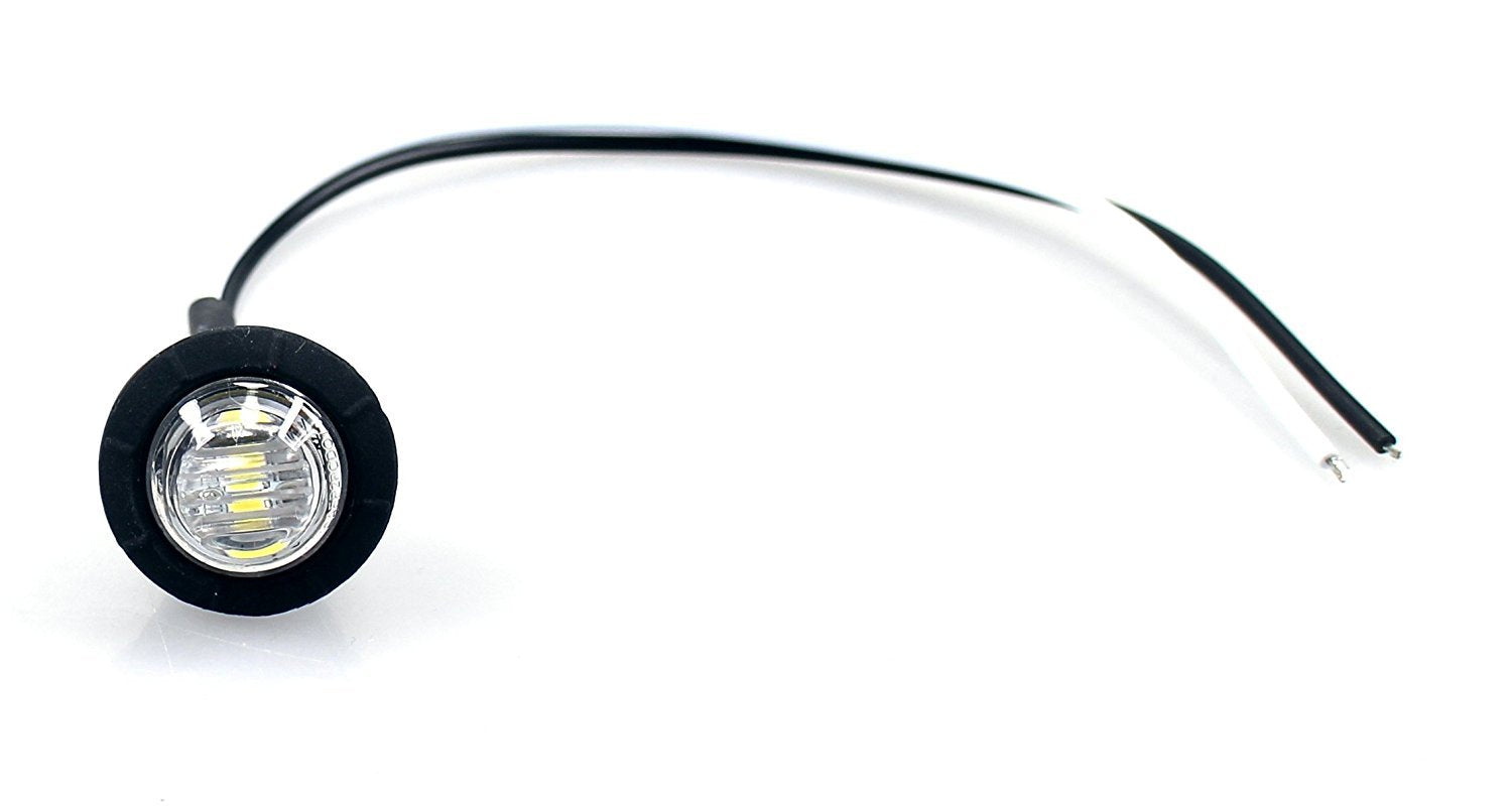 (Pack Of 50) Madcatz Red Light (Clear Lens) 3/4 Inch Bullet Side Led Marker Trailer Lights Clearance Indicator 12V Dc