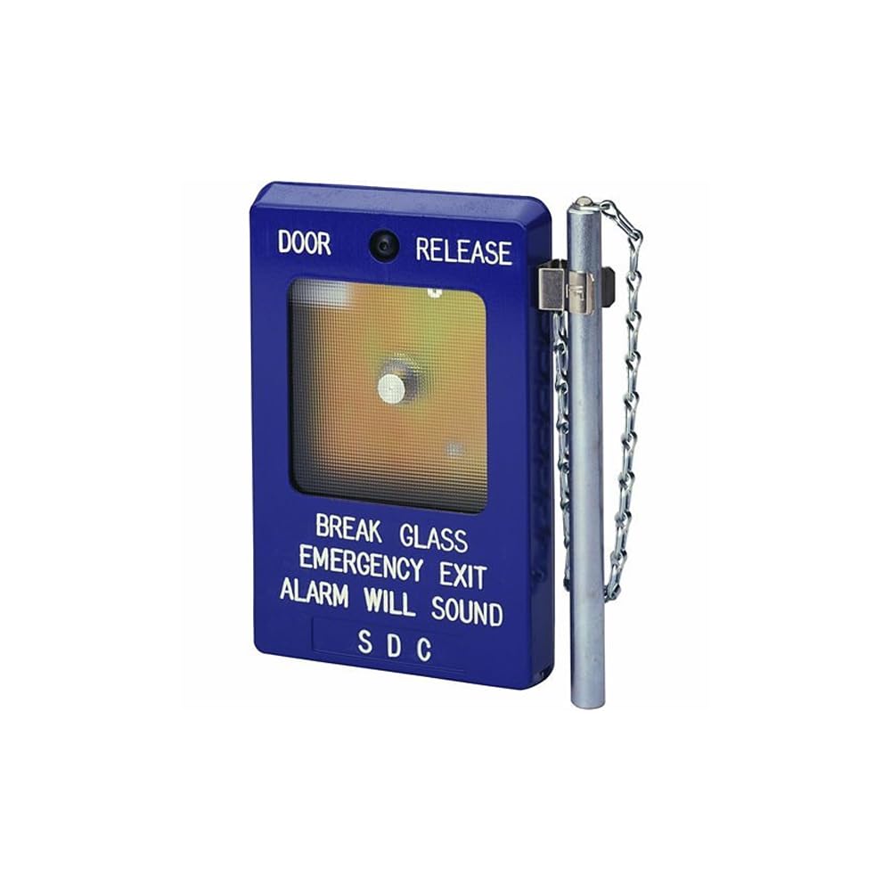 SDC 490 Series Emergency Break Glass Station with Siren, 3-1/2 Width x 5-1/2 Height x 1-3/8 Depth, Blue (Pack of 1)