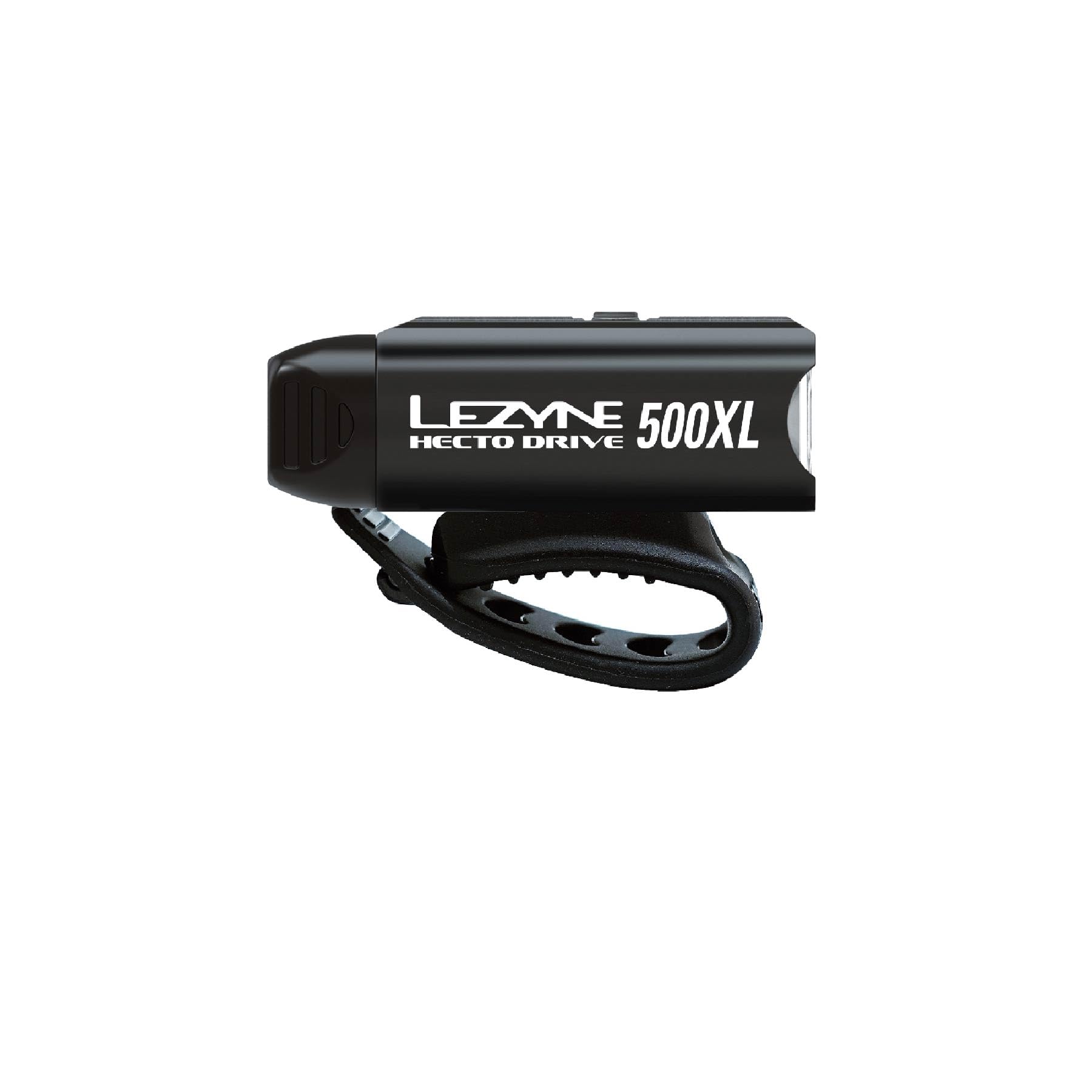 Lezyne Hecto Drive 500Xl Front Bicycle Rechargeable Ipx7 White Led Road Mountain Gravel Bike Light W/Multiple Solid & Flash Modes | Integrated Versatile Mounting Strap, 500 Lumens, Gloss Black