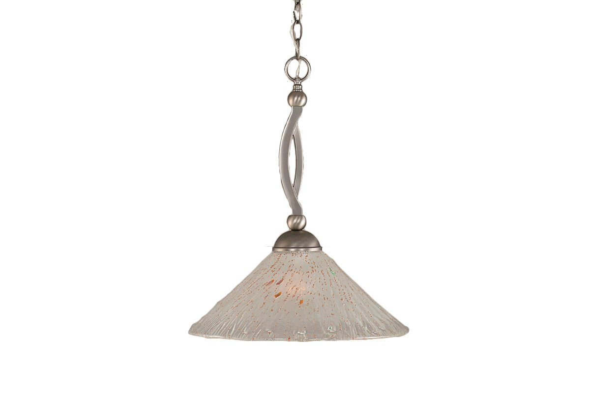 Toltech Lighting 271-Bn-711 16-Inch One-Light Down Light Pendant Brushed Nickel Finish With Frosted Crystal Glass