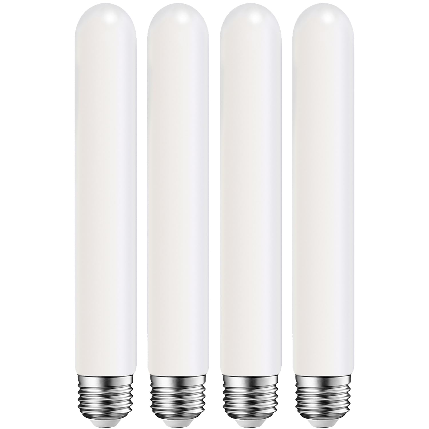 Leools LED Light Bulb 8W Dimmable E26 Base 2700K Warm White 8.9in Matt Opal Glass 600LM T10, 4-Pack