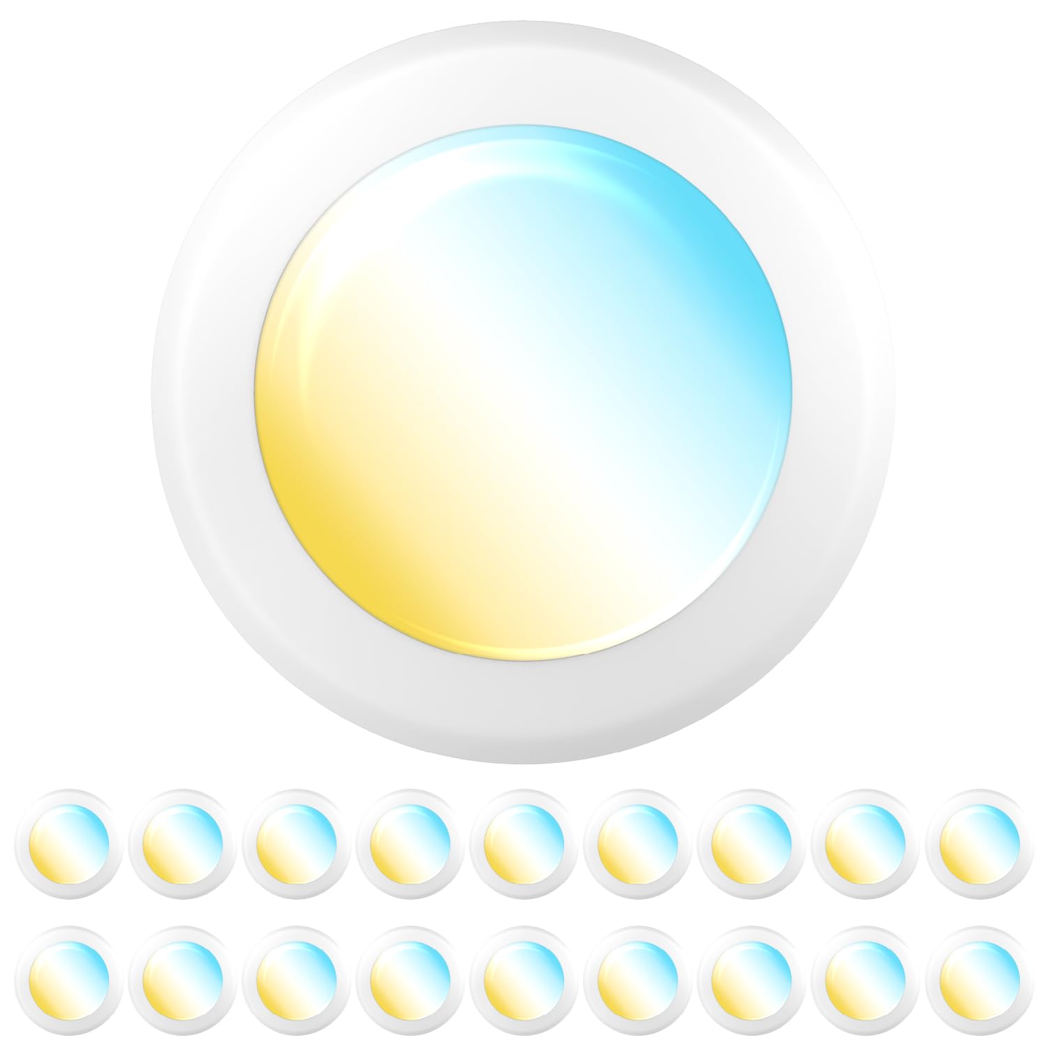 Sunco 18 Pack LED Disc Lights Ceiling 6 Inch, Flush Mount Disk Light, Recessed Can Lighting, 1050 LM, 15W (75W Equivalent), Sele
