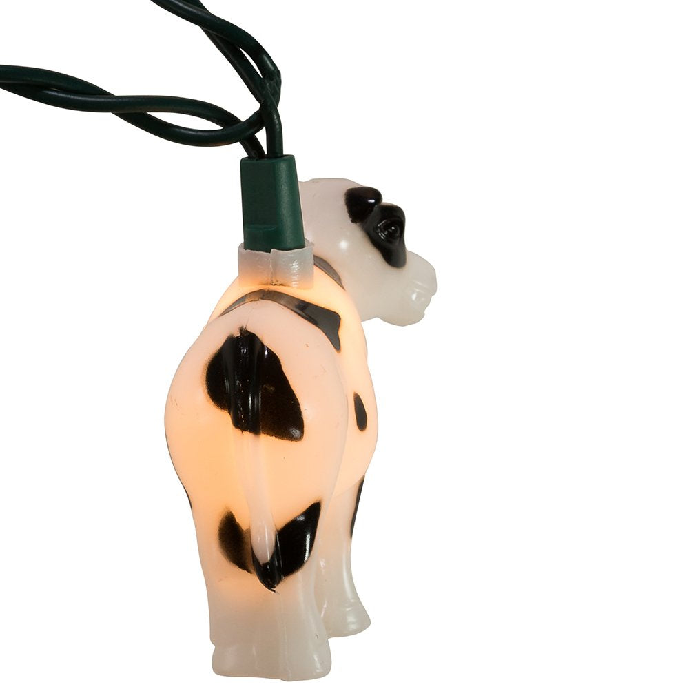 Kurt Adler 10-Light Cow Indoor/Outdoor Light Set