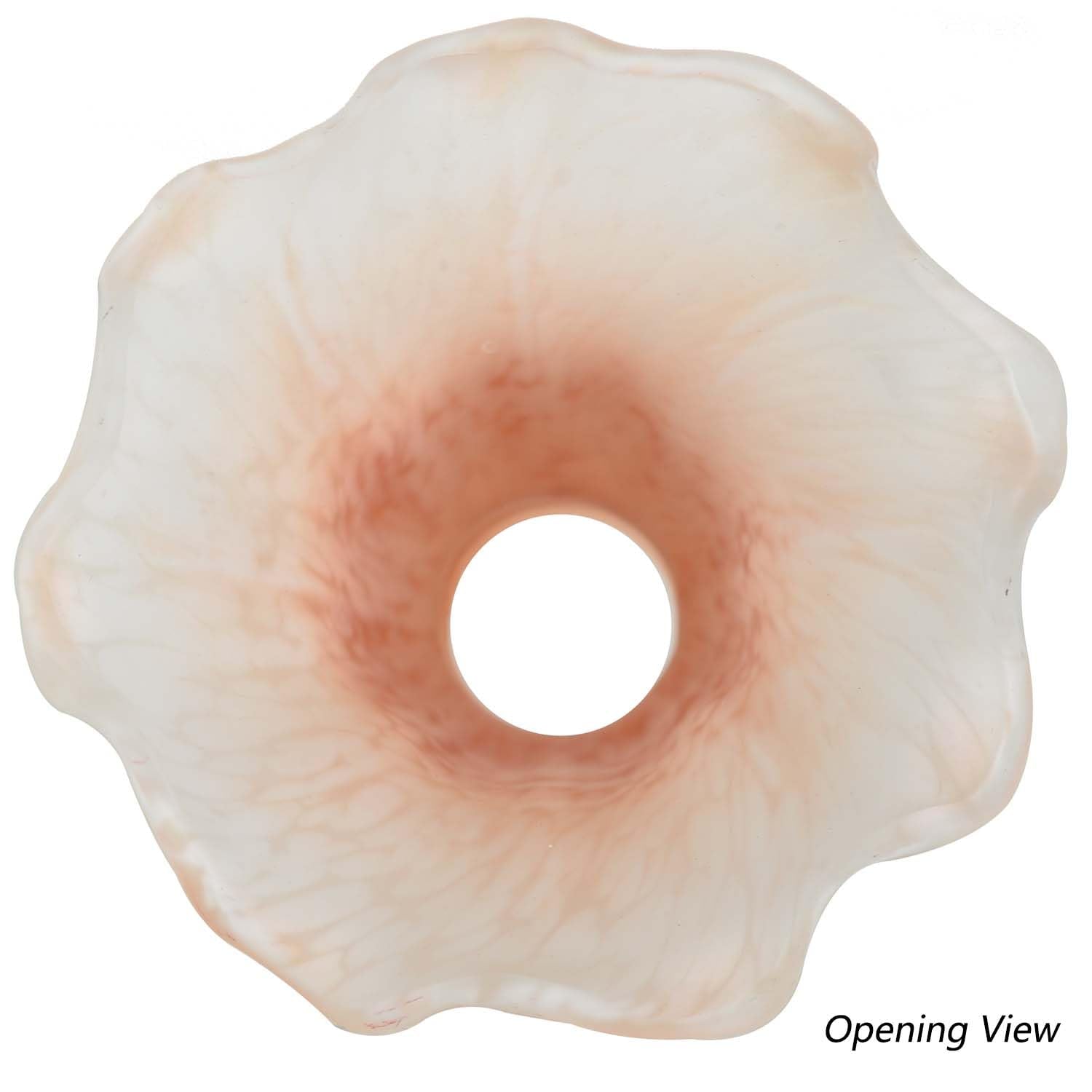 Bieye Blown Glass Lampshade - LS01S Lily Flower, Orange White, Small I.D. 0.87" x O.D. 1"