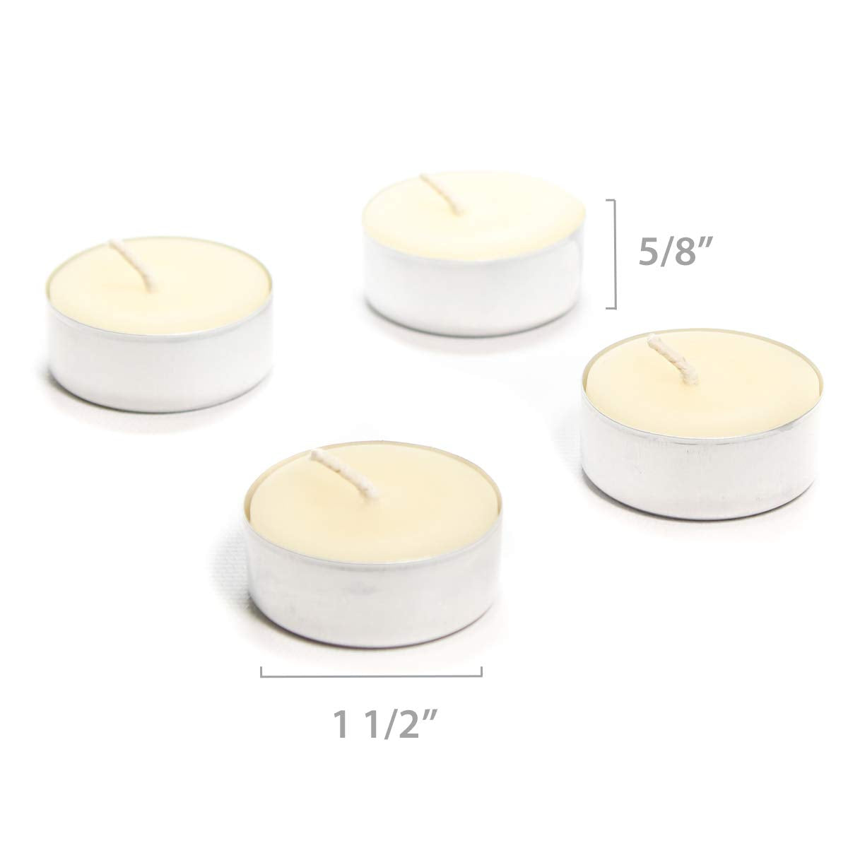 Bluecorn Beeswax 100% Pure Beeswax Tealight Candles In Metal Cups | Ivory White Tea Lights Candles | Long Burn (4 Hrs) | Soy, Pa