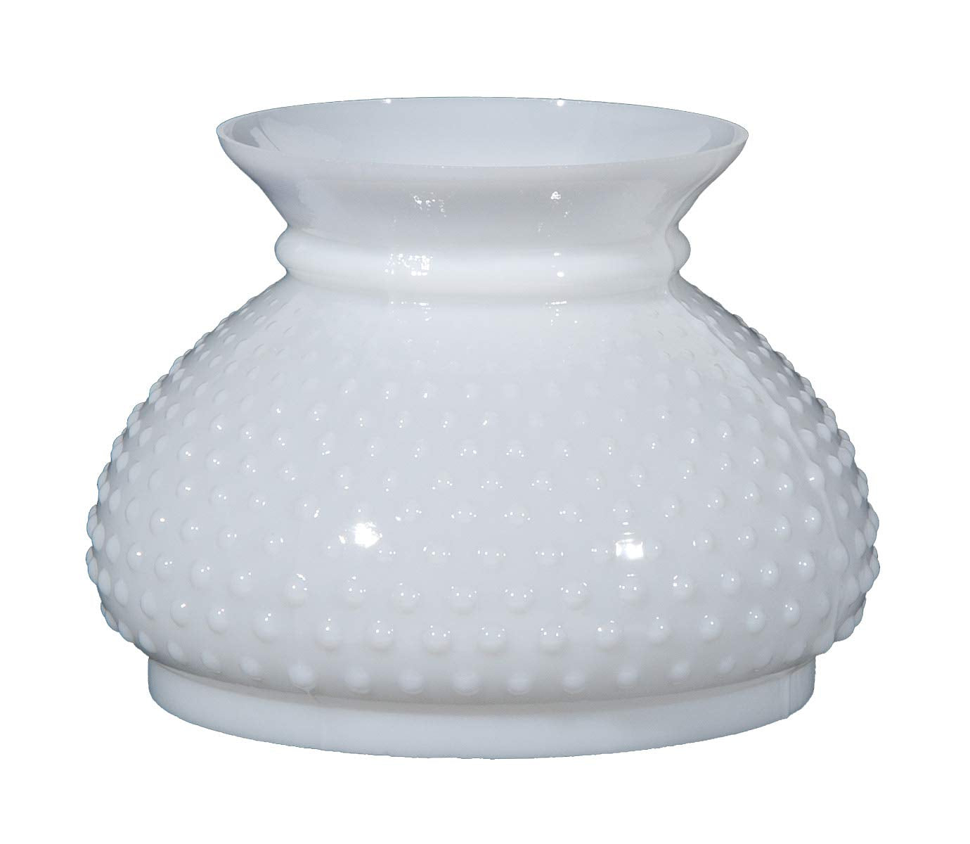 B&P Lamp 7 Fitter Cased White Glass Hobnail Style Student Lamp Shade With Plain Top