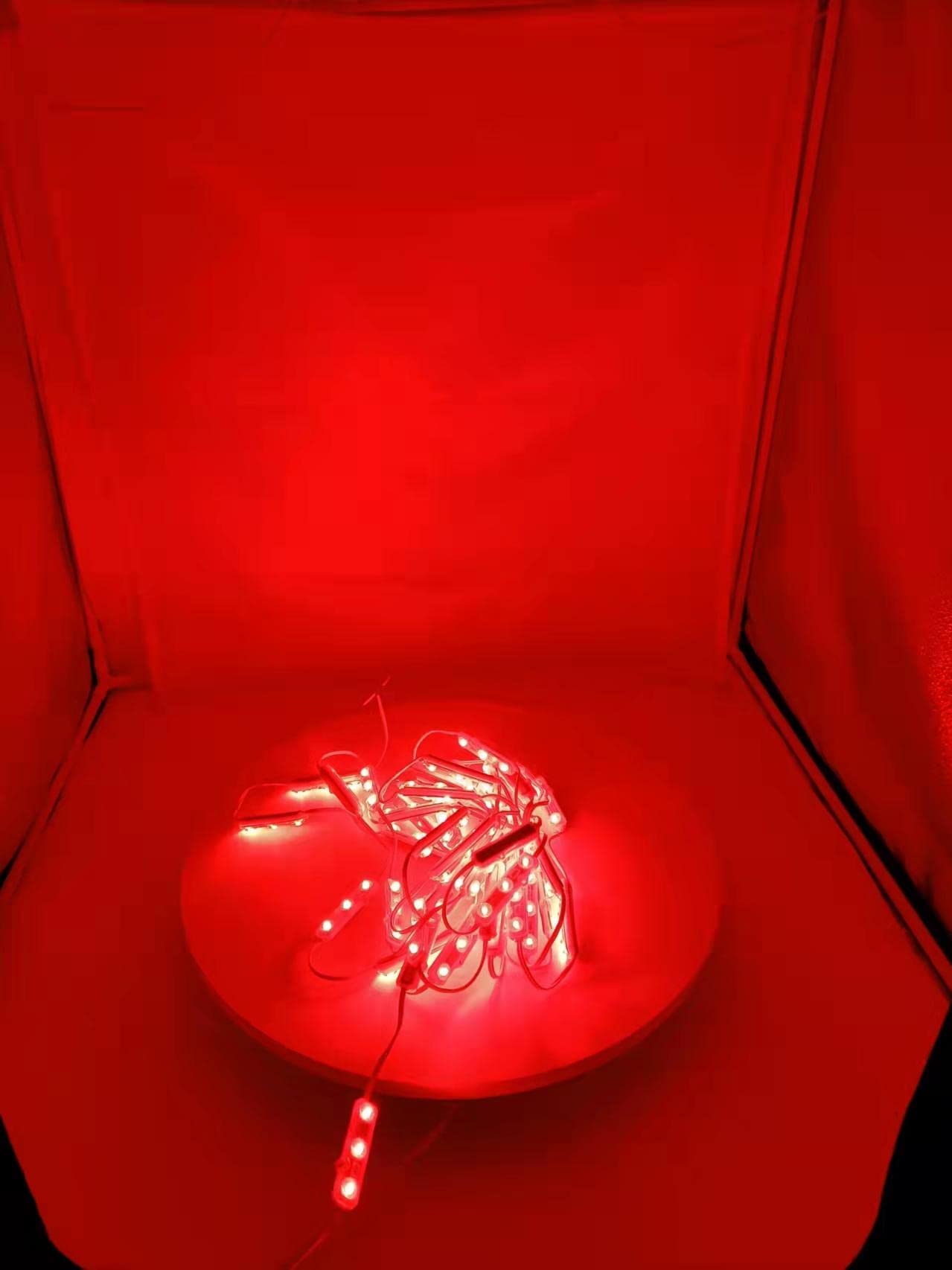 Q QINGCHEN Red LED Module 50pcs/Chain DC12V 1.2W Lightbox Signs Adhesive Backside (100pcs Pack, Model QC-M207-R)