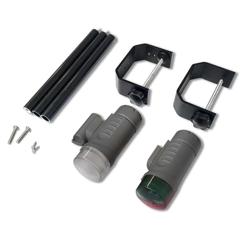 Sebnux Portable Battery Boat Light - Navigation Light for Pontoon & Small Boat, Grey, Model CK002, Aluminum Material