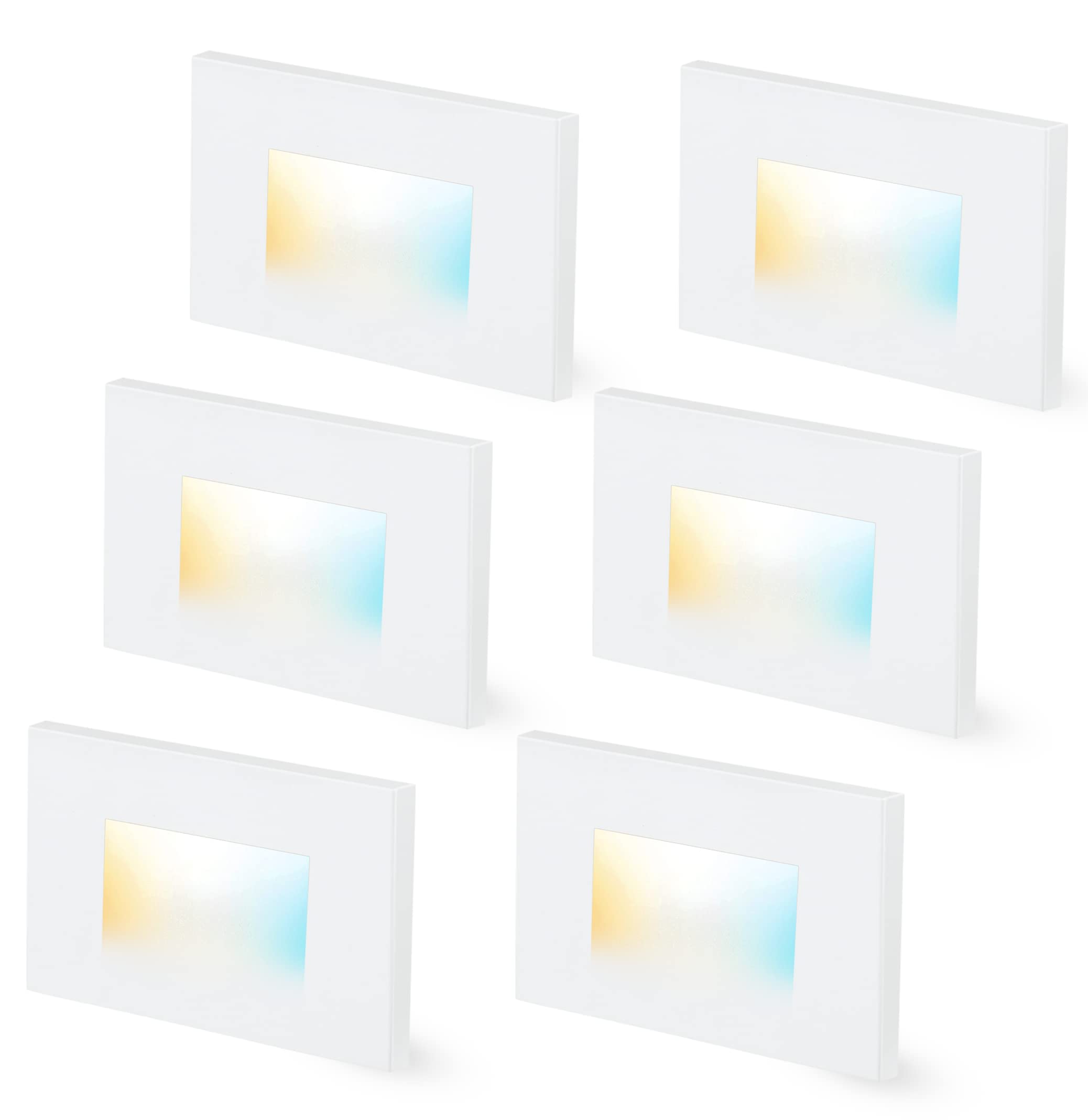CLOUDY BAY Dimmable LED Step Lights 3000K/4000K/5000K, 3W 100lm, 4.75 Inch, Aluminum, White, Model