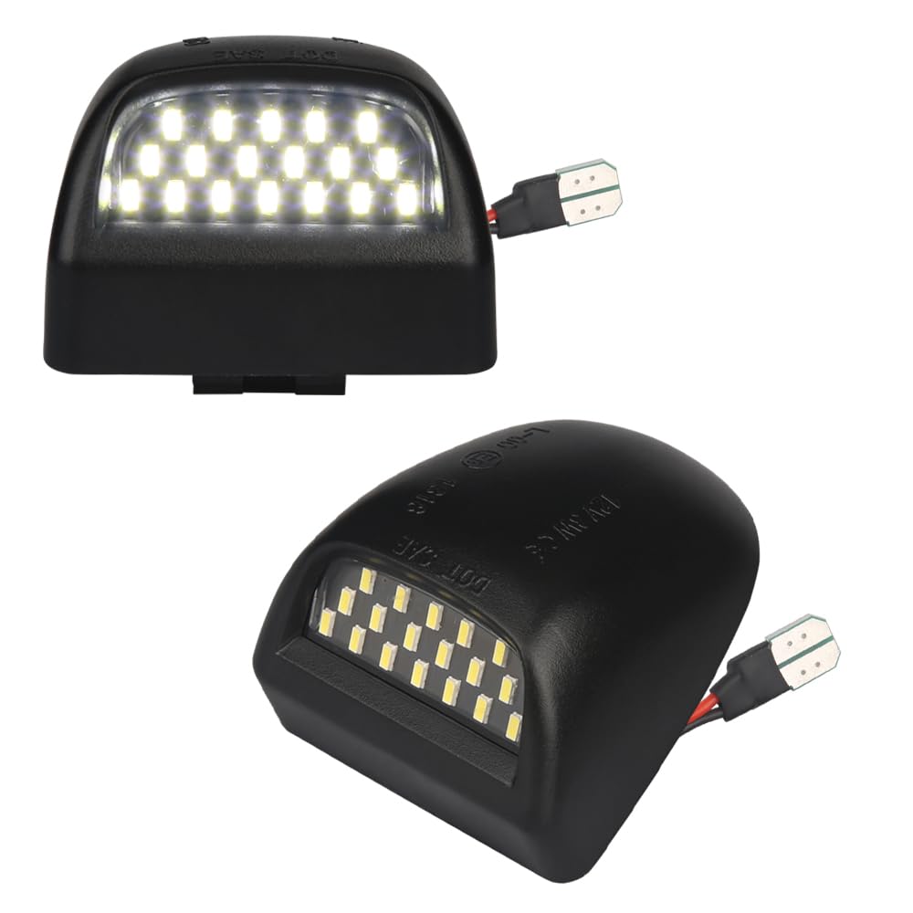 MbuyDIY LED License Plate Light Lamp Assembly, Black Housing, 6000K White, Compatible with 1999-2013 Chevy/GMC, Pack of 2