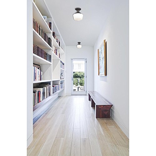 Westinghouse Lighting 6342200 Scholar One-Light Indoor Semi-Flush Ceiling Fixture, Oil Rubbed Bronze Finish with White Opal Glas