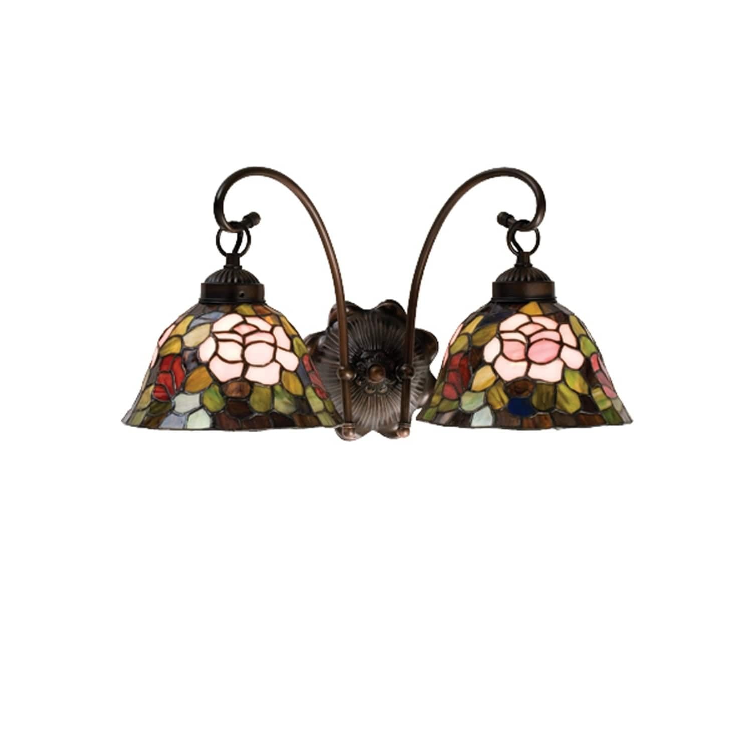 Meyda Tiffany Lighting Fixture, 18in Width, Metal, Purple/Blue Burgundy, Model 18709