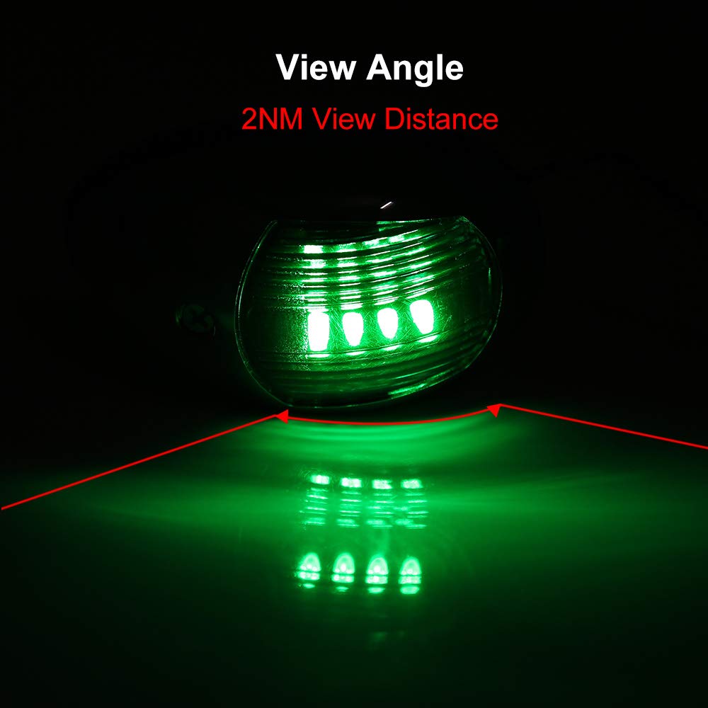 Sebnux Boat Navigation Light, LED Bow Light for Pontoon & Small Boats, Model ACK007, Black