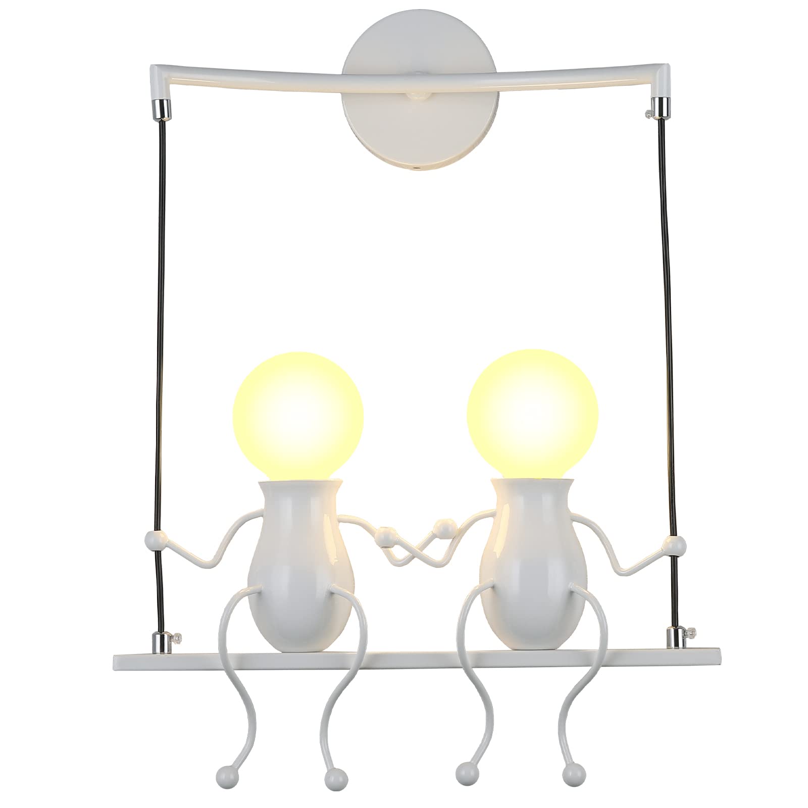 SOUTHPO Wall Light Fixture - Creative LED Swing Double Wall Lamp - Metal - White - Model SOUTHPO