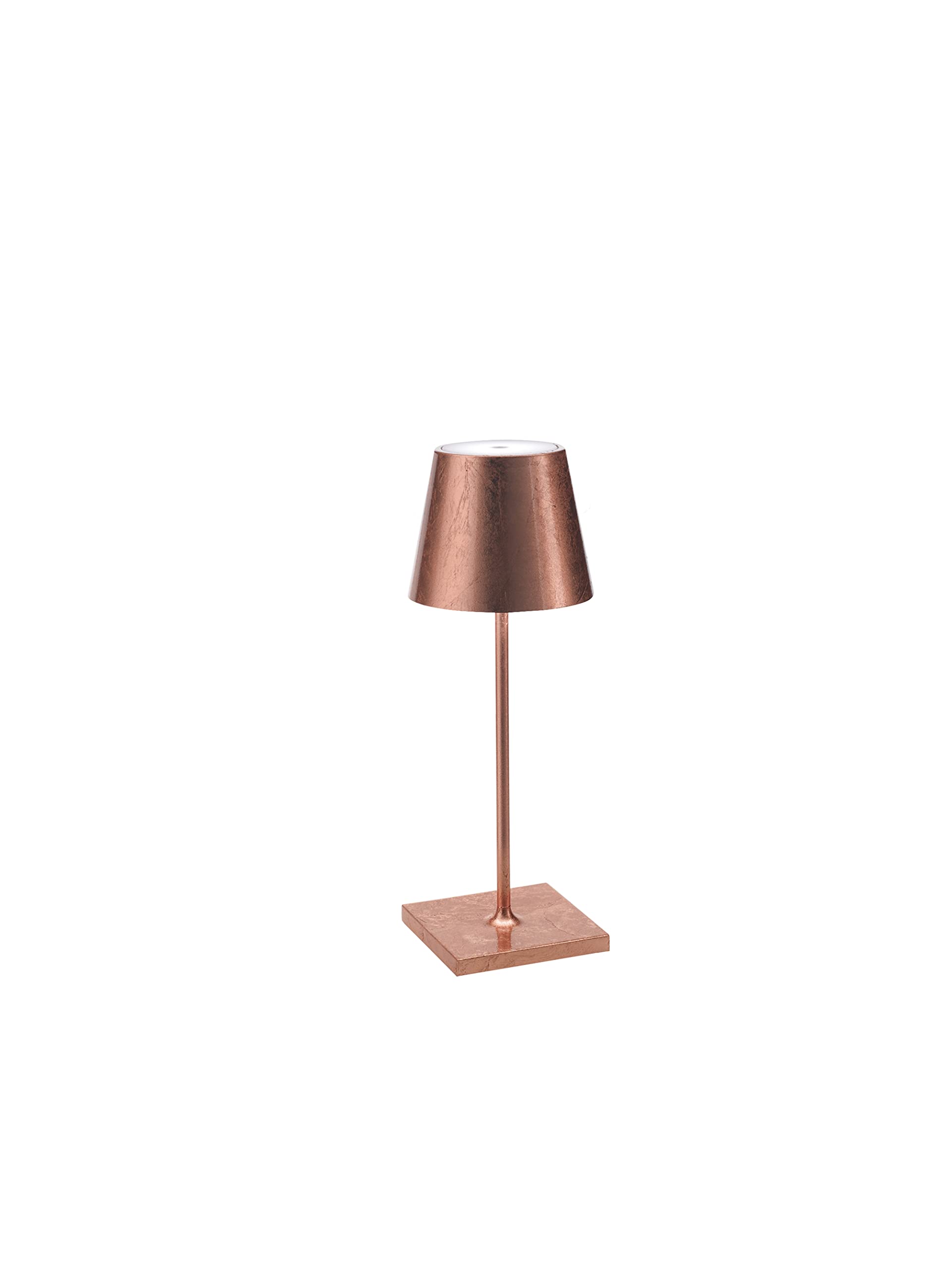 Zafferano, Poldina Pro Mini Lamp With Copper Leaf, Rechargeable Cordless Table Lamp With Touch Controls, Usable As An Indoor Lam