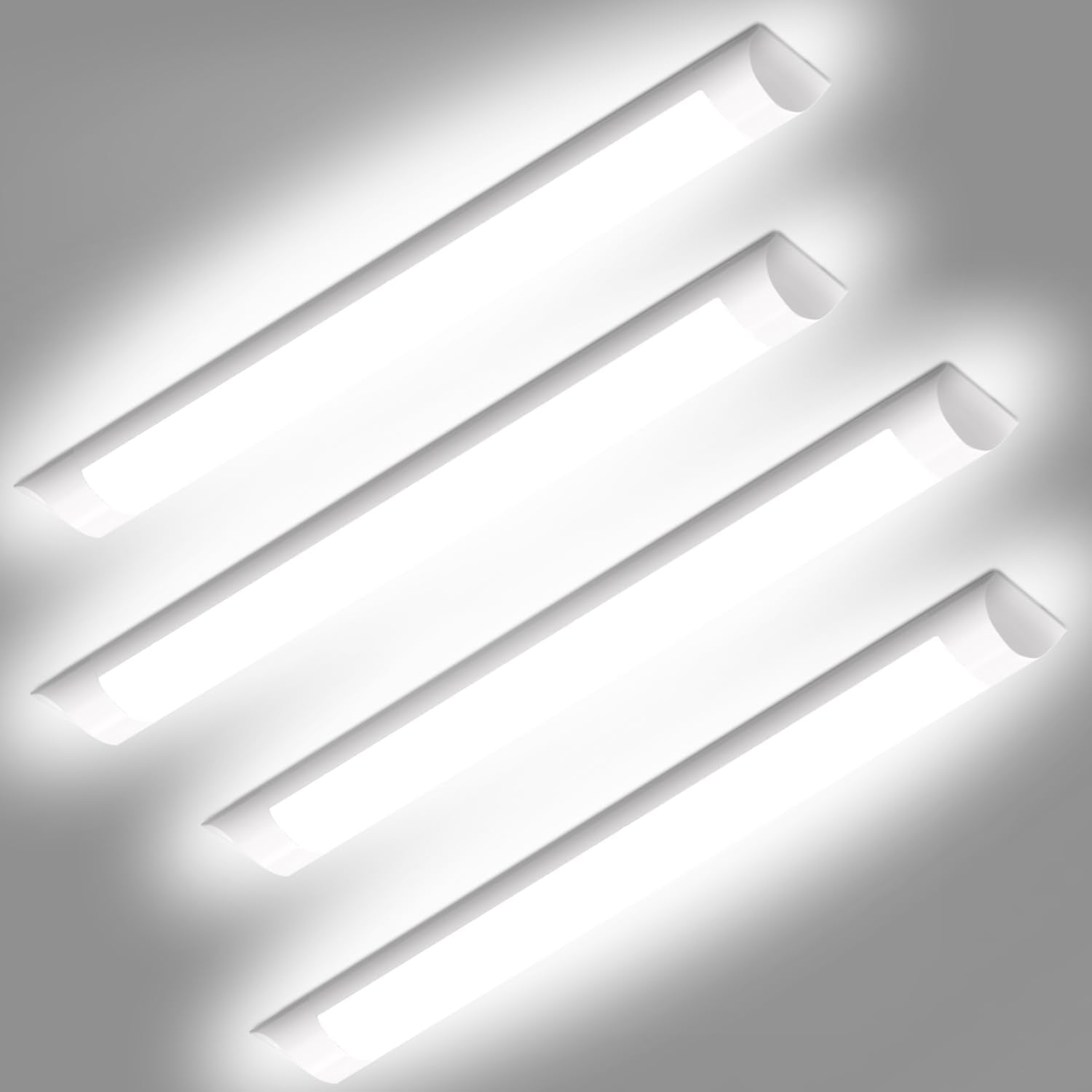 Dakason 2Ft Led Ceiling Light For Garage Flush Mount, 18W 2160Lm Led Shop Lighting Closet Light Fixture, Led Wraparound Light Surface Mount, 3/4/5000K Adjustable, 4 Pack