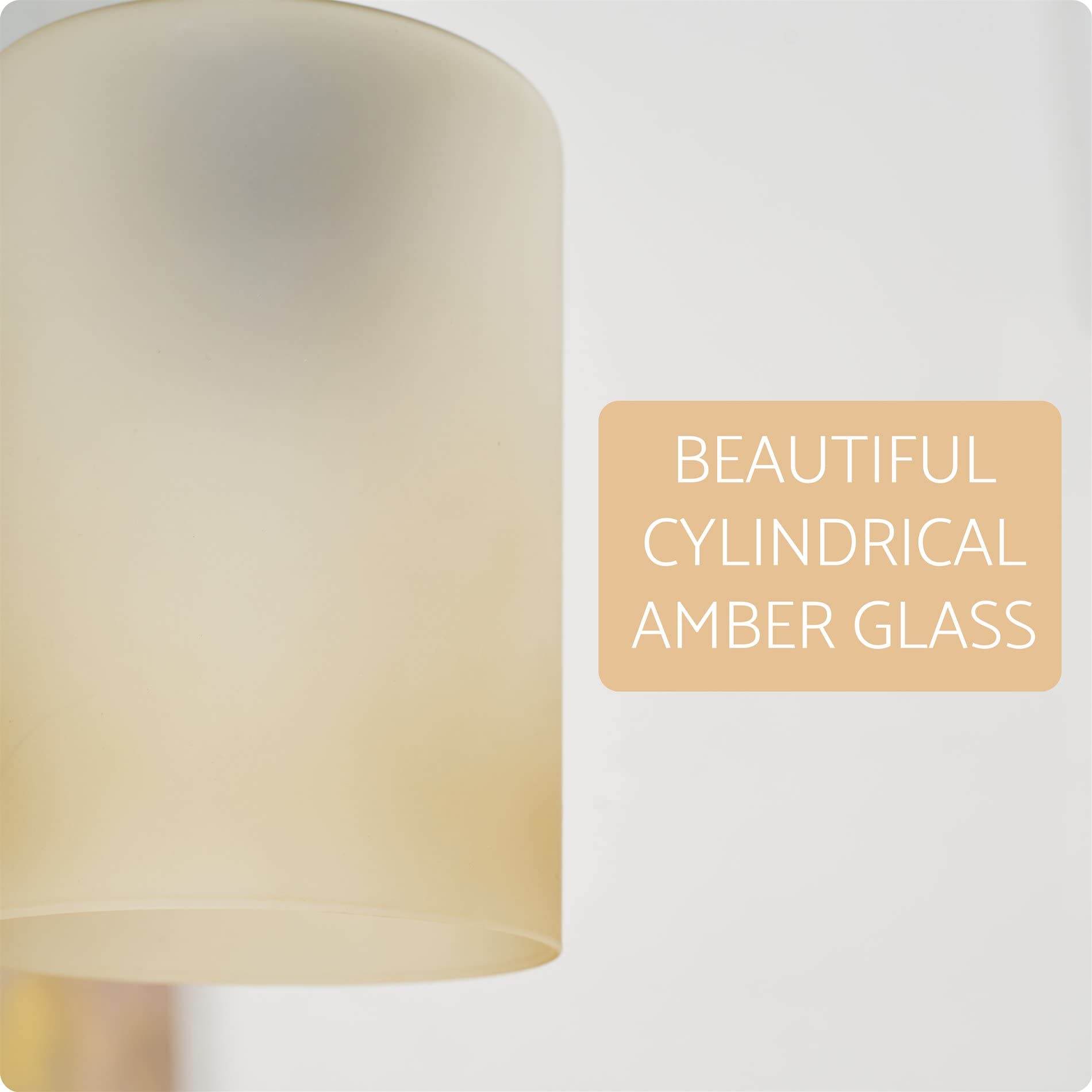 Kira Home Villa Replacement Glass Shades, 5.5" Amber, 1.75" Fitter, 3-Pack, Model RV-GL9044-S3
