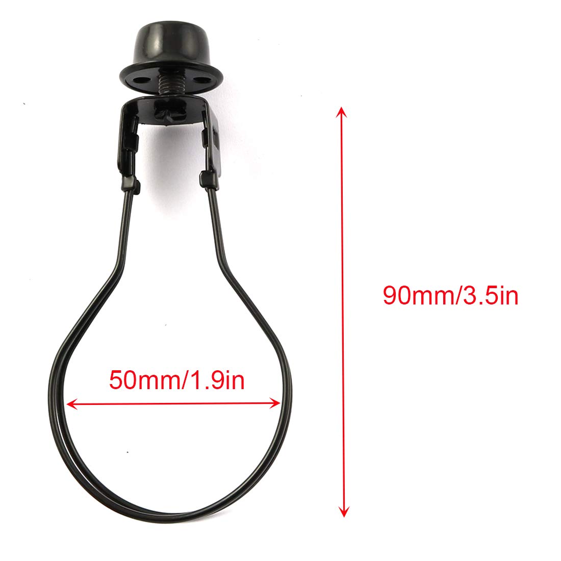Dzs Elec Black Round Light Bulb Holder With Lamp Shade Attaching Finial Diy Lighting Accessories Clip On Lampshade Adapter For L