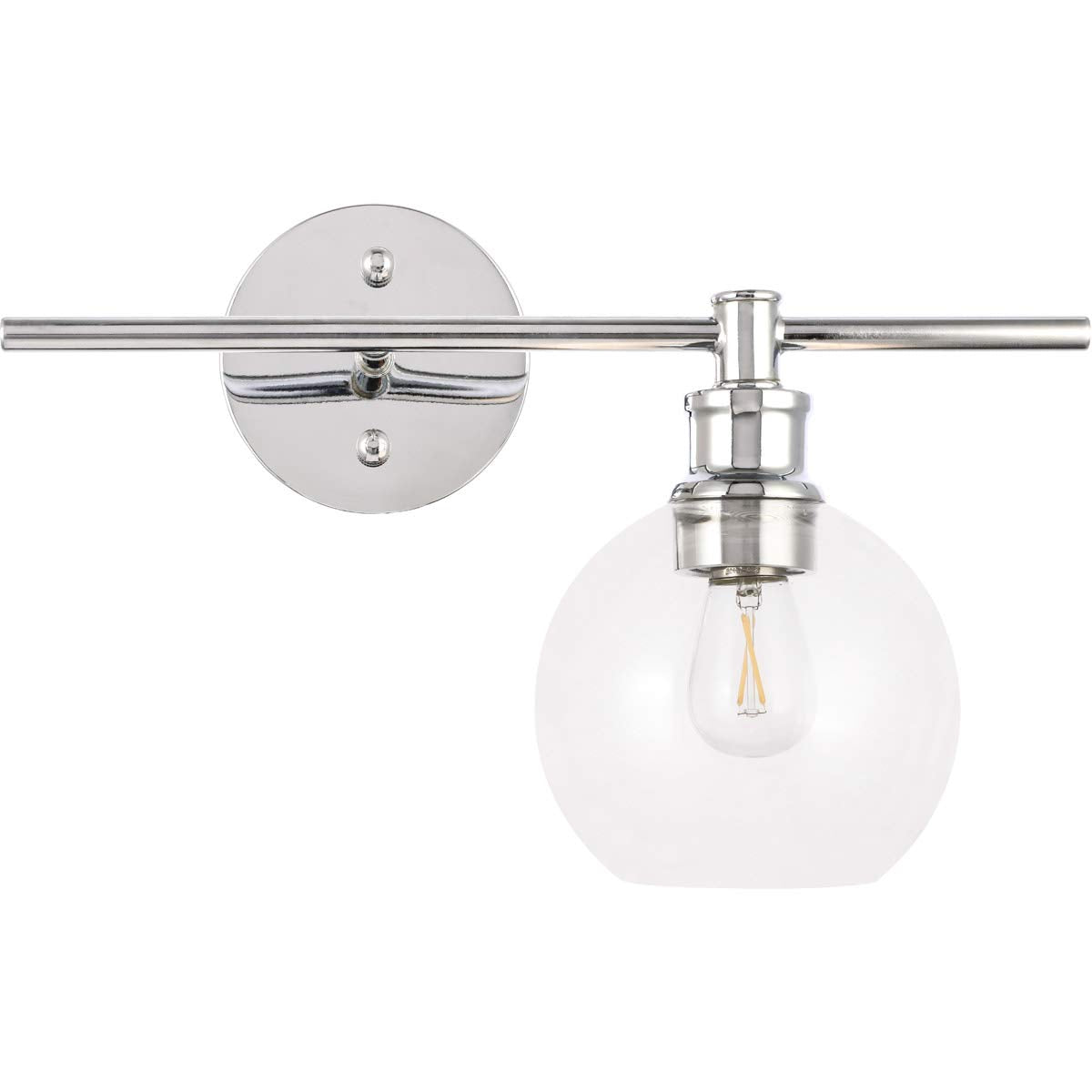 Living District Collier 1 Light Chrome And Clear Glass Right Wall Sconce