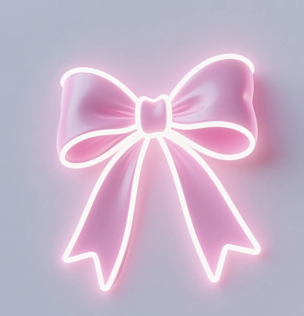 Ulalaza Neon Light Sign LED XOXO Decorative Marquee Night Light USB Operated 15x35CM Bow Color