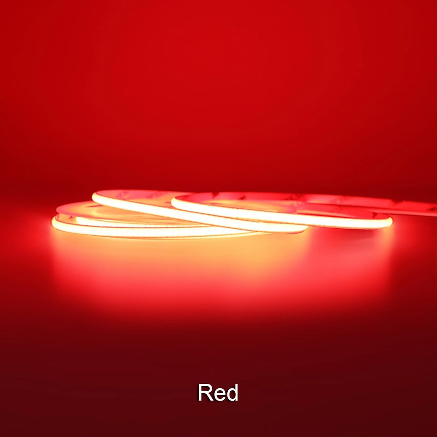 Maliigaza 24V Cob Led Strip Red 5Mm Ultra Narrow Led Light Tape, High Bright Dotless Dimmable Flexible Led Ribbon, Ip30 5M 16.4F