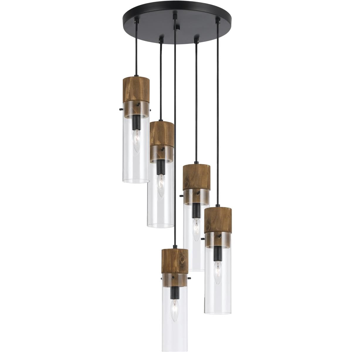 Cal Lighting Fx-3583-5 Restoration Five Light Pendant From Spheroid Collection In Bronze/Dark Finish, 15.00 Inches