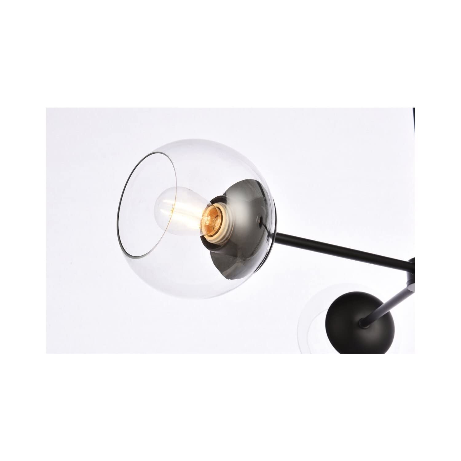 Living District Briggs 3-Light Mid-Century Metal Pendant in Black and Clear