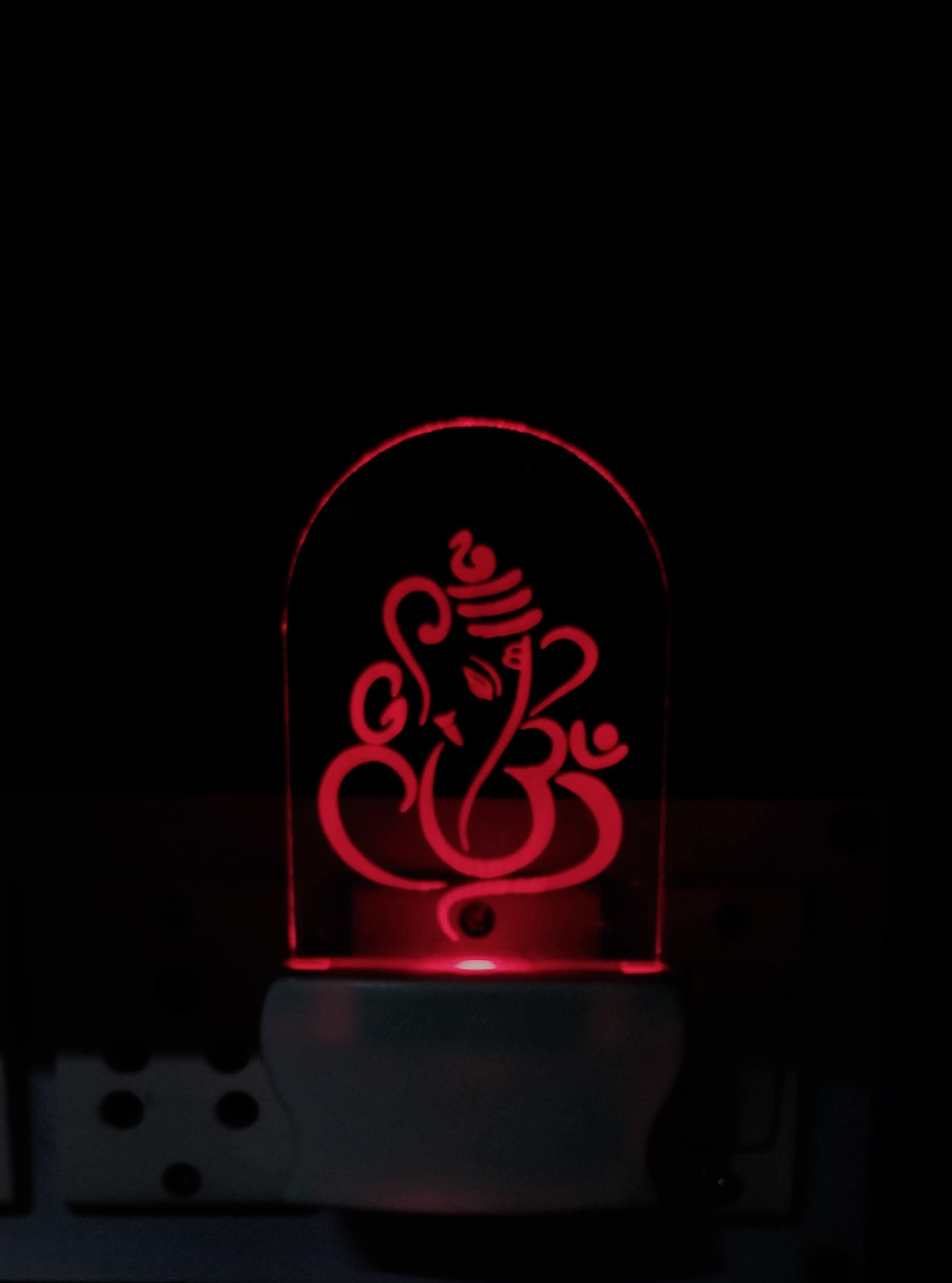 SHAYONA Color Changing 3D Illusion LED Acrylic Night Lamp with Plug for Bedroom || Home || Office (Multicolour) (Ganesh)
