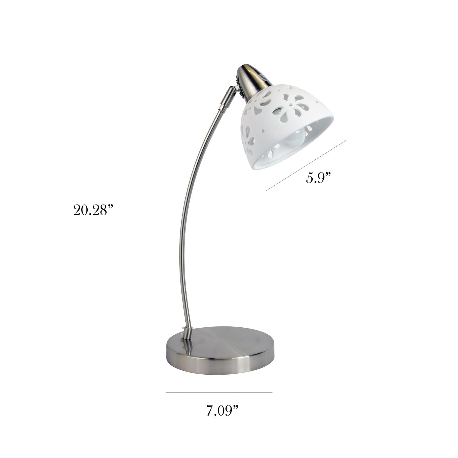Simple Designs Ld1000-Wht Porcelain Flower Desk Lamp