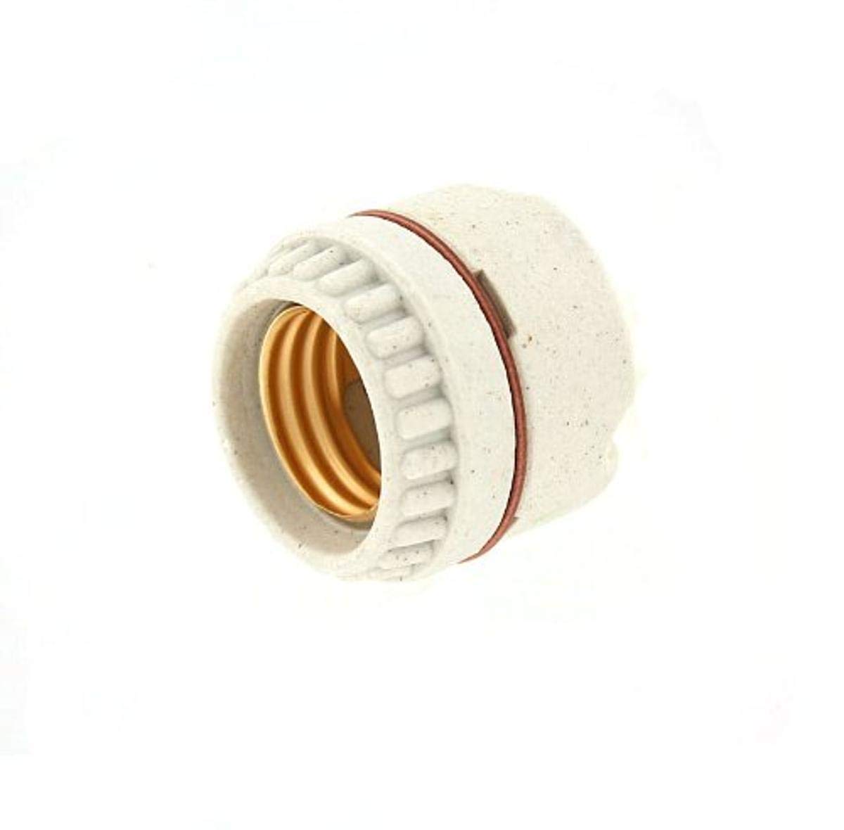 Leviton 9350 Medium Base, Two-Piece, Keyless, Incandescent, Unglazed Porcelain Lampholder, Ring-Type, Single Circuit, Back Wired