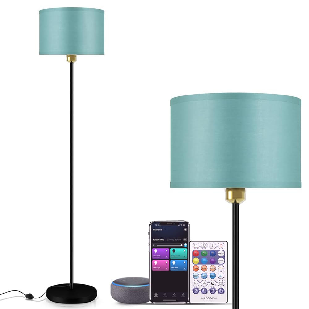 YHW Floor Lamps for Living Room Compatible with Alexa Google, Standing Lamp Tall Lamps for Living Room Bedroom Office Classroom 