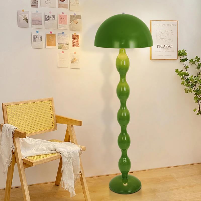 Kariosid Mushroom Floor Lamp,59In Modern Cream Style Led Floor Light,Green Minimalist Floor Lamps For Living Room,Bedroom,Office