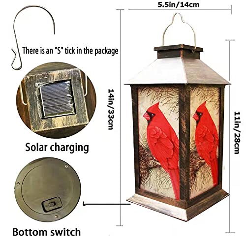 EiGreen Solar Lantern - Waterproof LED Hanging Light for Outdoor Patio, Red Bird, 1 Pack, Model a-005