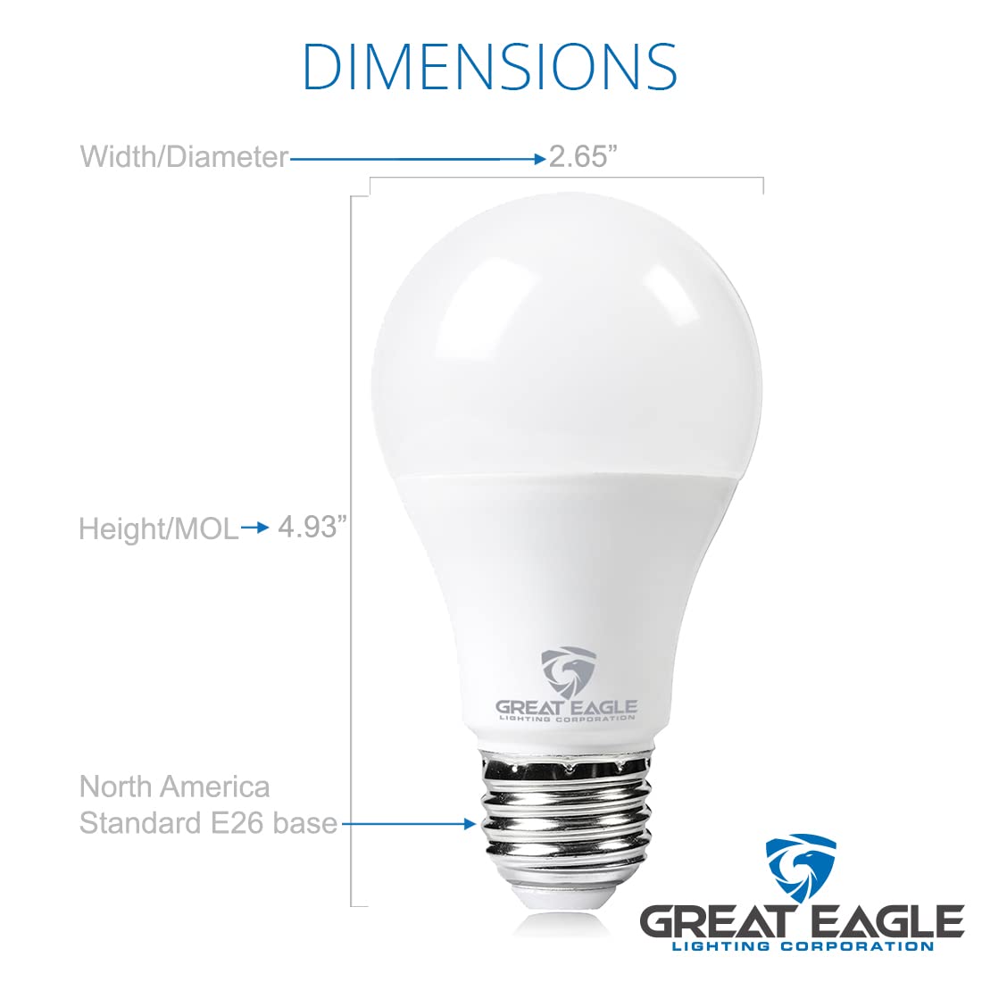 Great Eagle Lighting Corporation Super Bright Led Light Bulb 150W-200W Equivalent Dimmable 4000K Cool White Ul Listed (2 Pack)