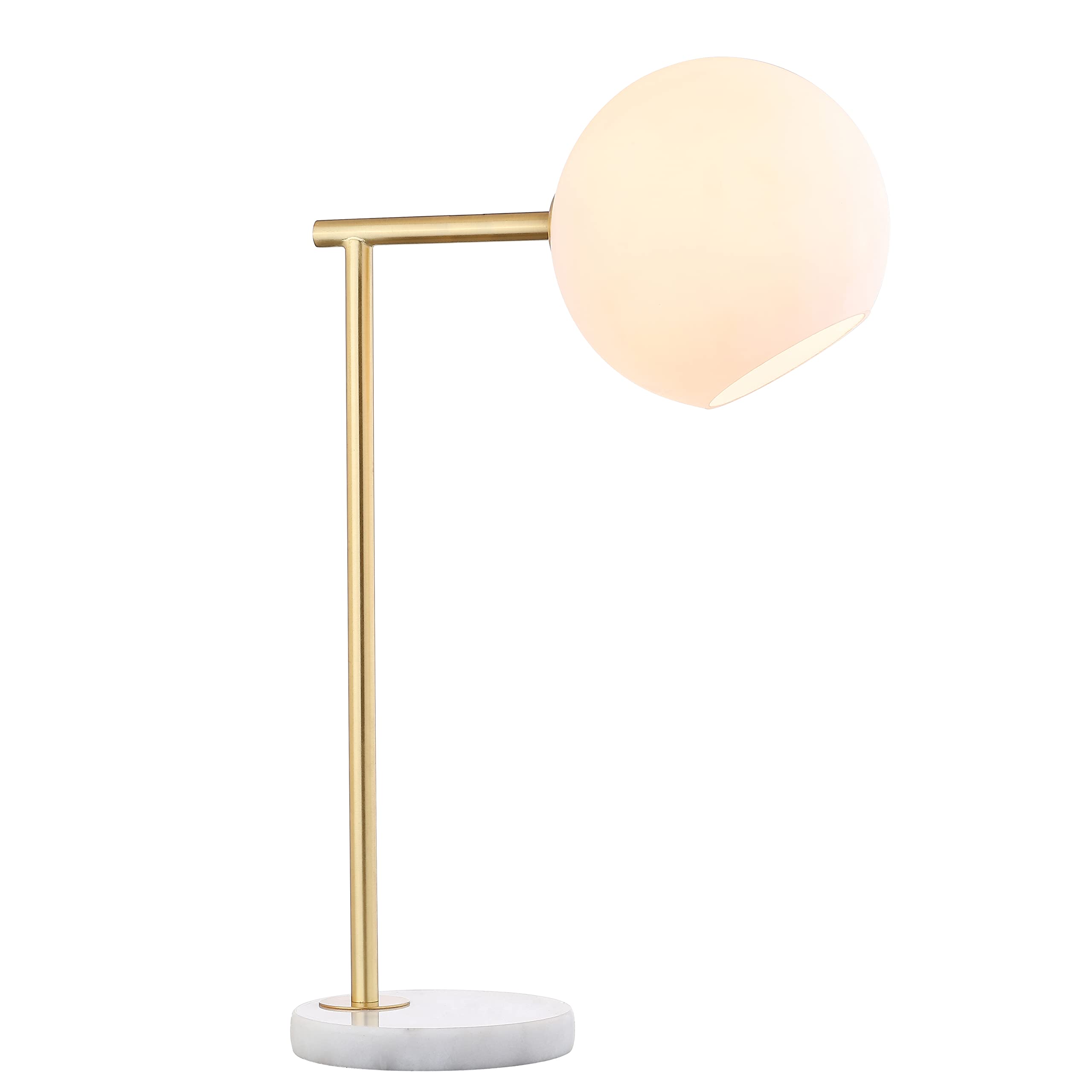 JONATHAN Y Charles 20.5in Metal/Marble LED Table Lamp, Gold/White, Model JYL1000A, Contemporary Design for Bedroom, Living Room, Office