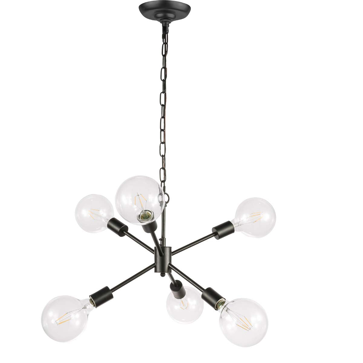 Living District Indoor Modern Home Decorative Bright Ceiling Nolan 6 Light Black Pendant