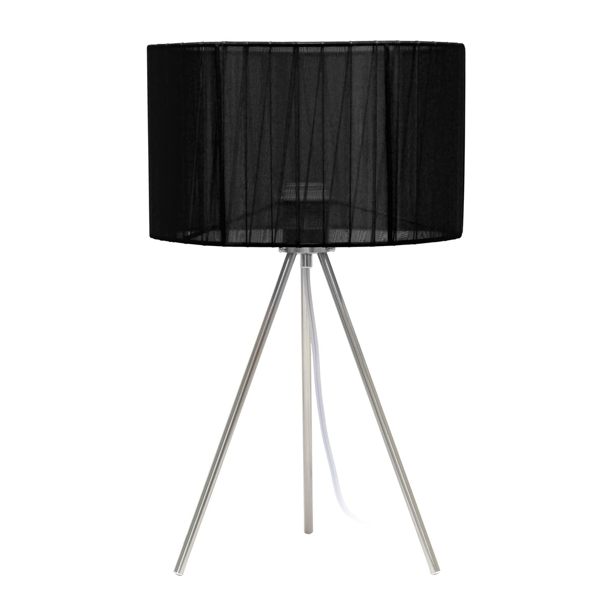All The Rages Creekwood Home 19.69&quot; Contemporary Metal Brushed Nickel Pedestal Table Lamp