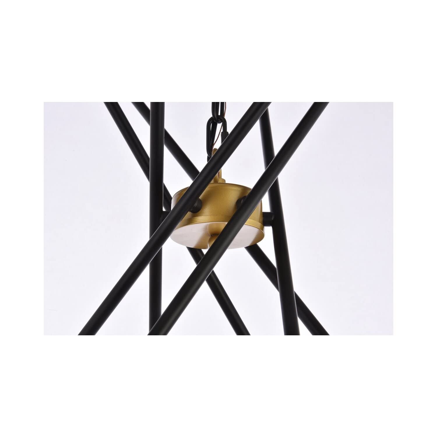 Living District Casen 6-Light Mid-Century Metal Pendant in Black and Brass
