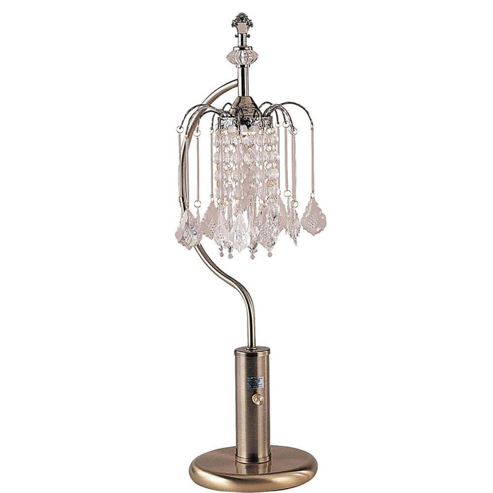 27 Antiqued Gold Metal Chandelier Table Lamp