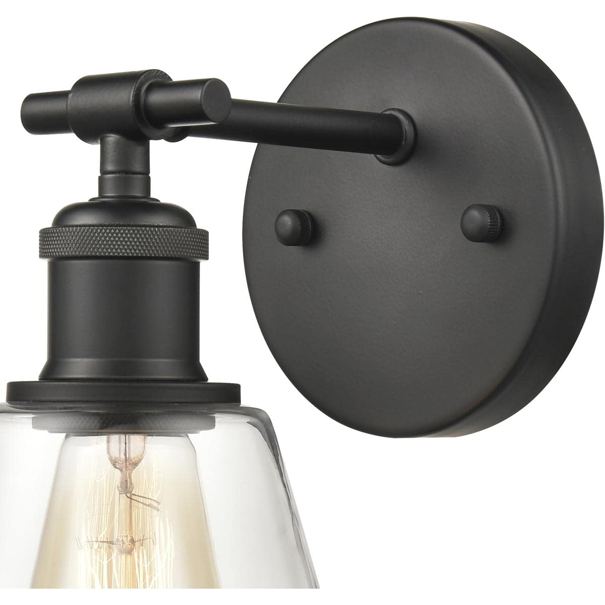 Elk Home 3-Light Scone Vanity Light, Matte Black Finish, Clear Glass, Transitional Style
