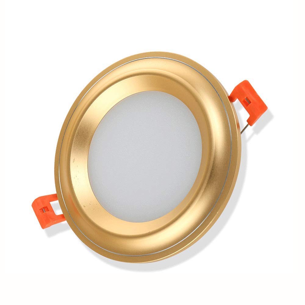 MGOR Sturdy Indoor Recessed Ultra Slim Ceiling Lighting 5W/7W Downlight Aluminum Panel Spotlights European Gold Fixture Round Fl