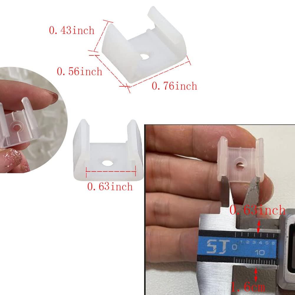 Gyghaoho 120Pcs Led Strip Light Clips Neon Mounting Clips 10/13/16Mm Size Make The Neon Signs Flexible Light Strip Fixing Card (
