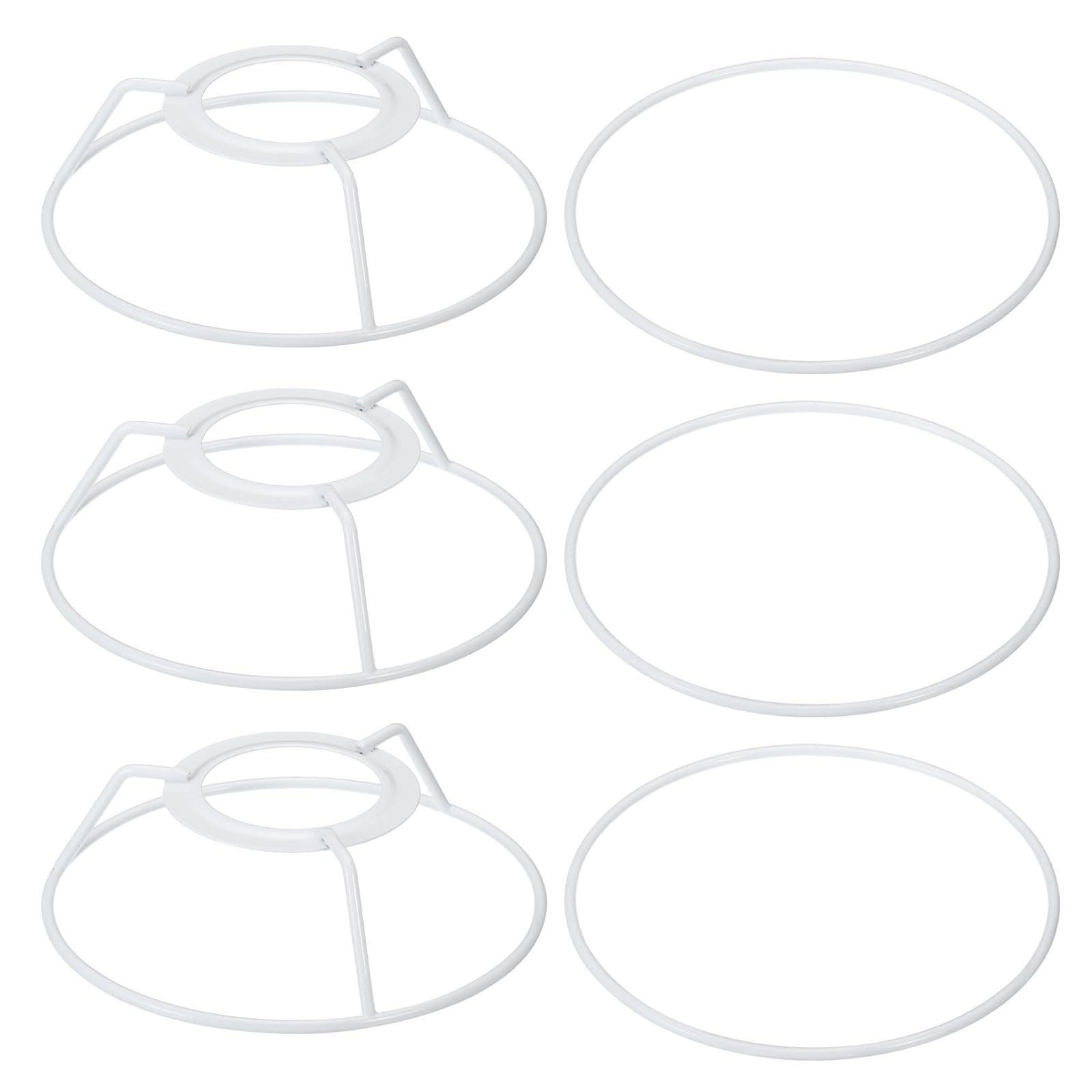 PATIKIL 4.7 Inch E26 E27 Lamp Shade Ring Frame with European Fitter, 3 Pack Lampshade Holder Wire Frame DIY Drum Ring for Table 