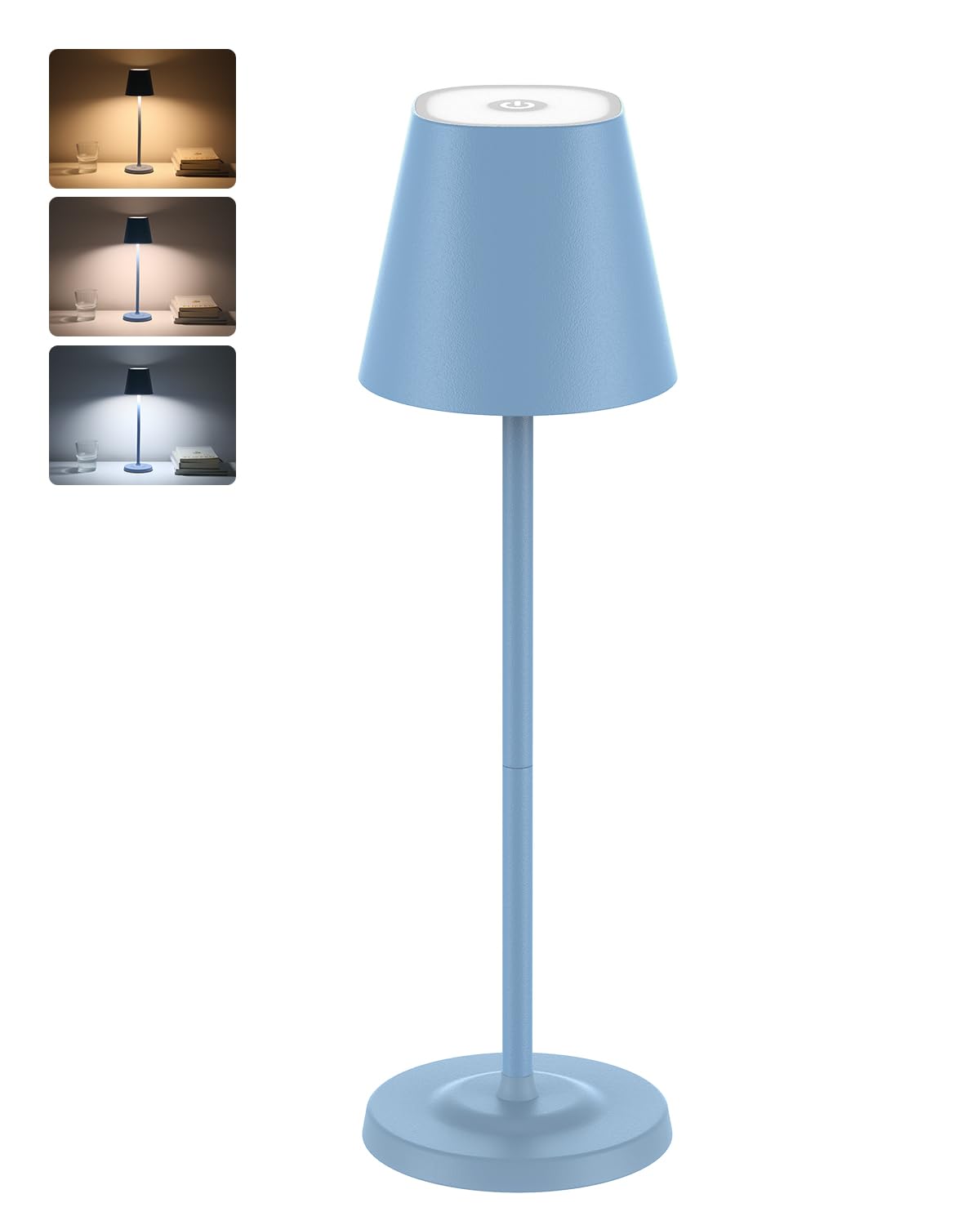 Goodea Led Cordless Table Lamp Rechargeable, 3-Height Adjustable, 5500Mah Battery Operated Lamp, 3-Color Dimming Touch Lamp, Por